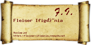 Fleiser Ifigénia névjegykártya